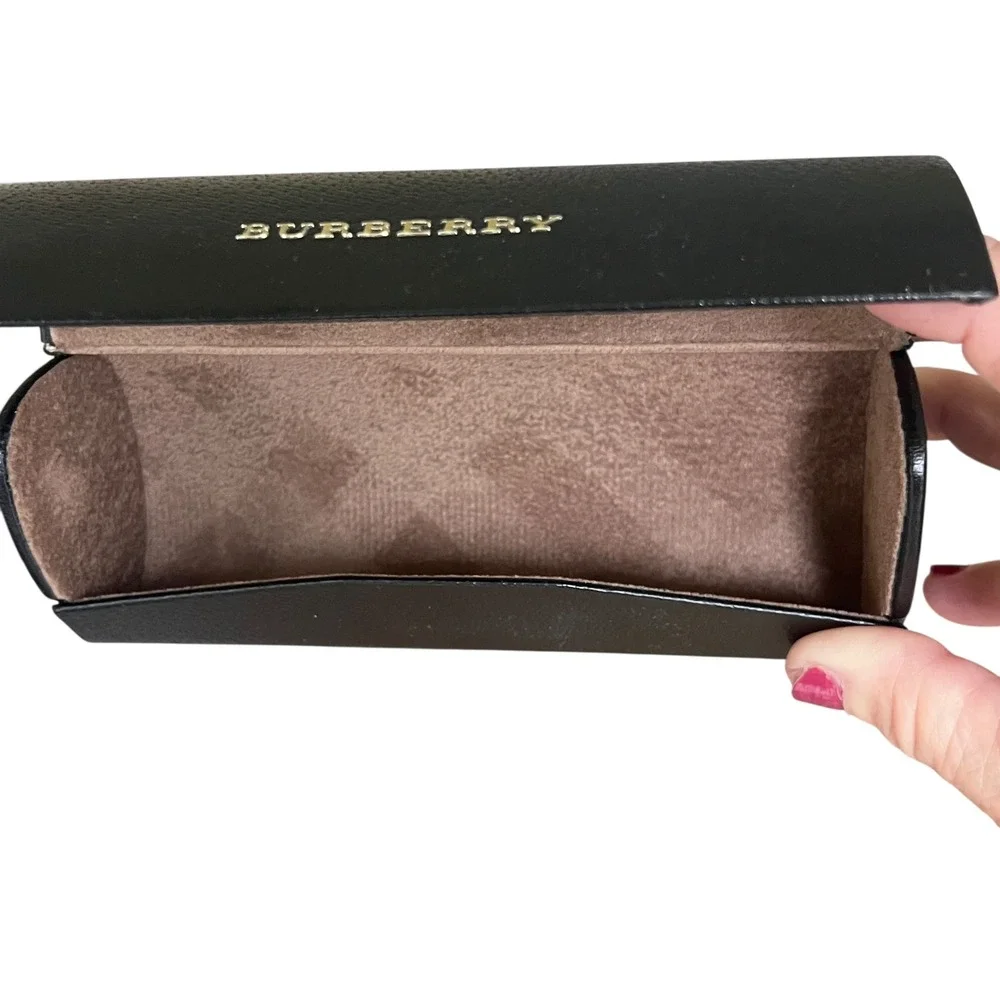 Burberry Leather Hard Shell Eyeglass Sunglass Case‎ Black Luxury Designer Optic